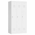 Lüllmann Metallschrank 3-türig, vormontiert, verschweißt, für Umkleide, weiß (RAL 9003)