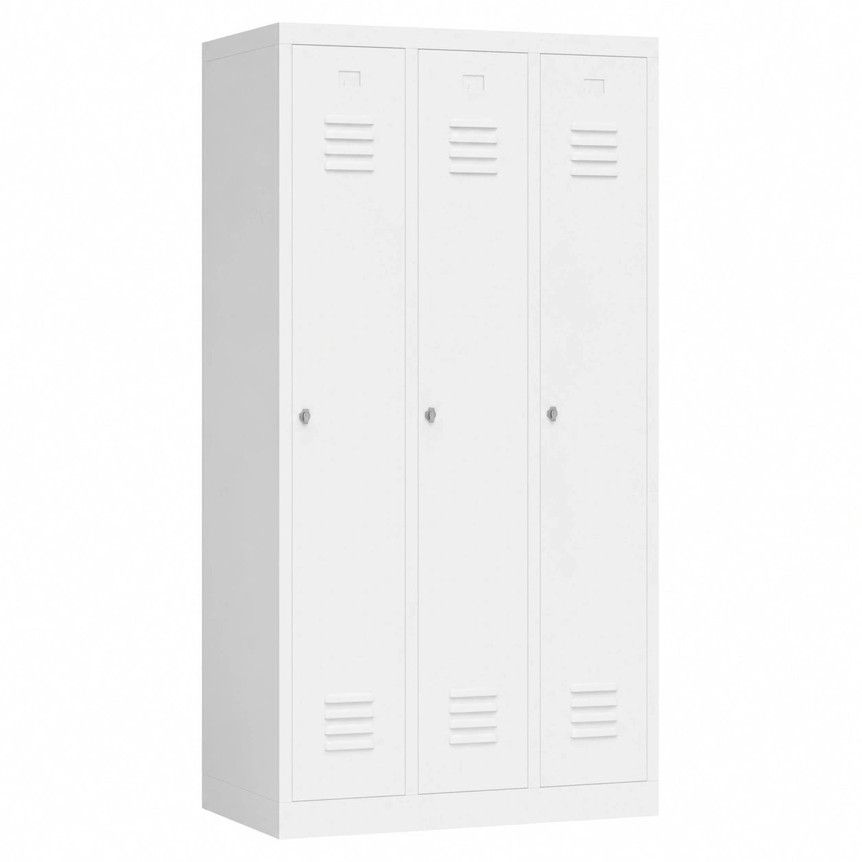 Lüllmann Metallschrank 3-türig, vormontiert, verschweißt, für Umkleide, weiß (RAL 9003)