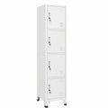Metall-Spindschrank mit 4 Belüftungsfächern, Grau, 38x45x180 cm