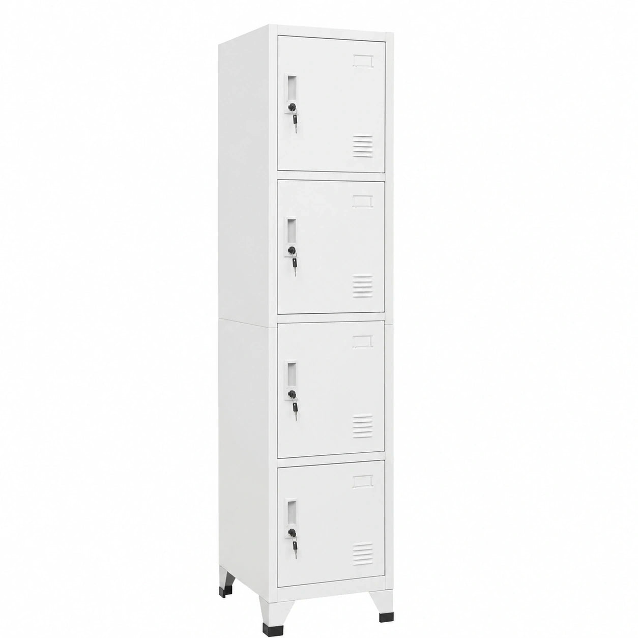 Metall-Spindschrank mit 4 Belüftungsfächern, Grau, 38x45x180 cm