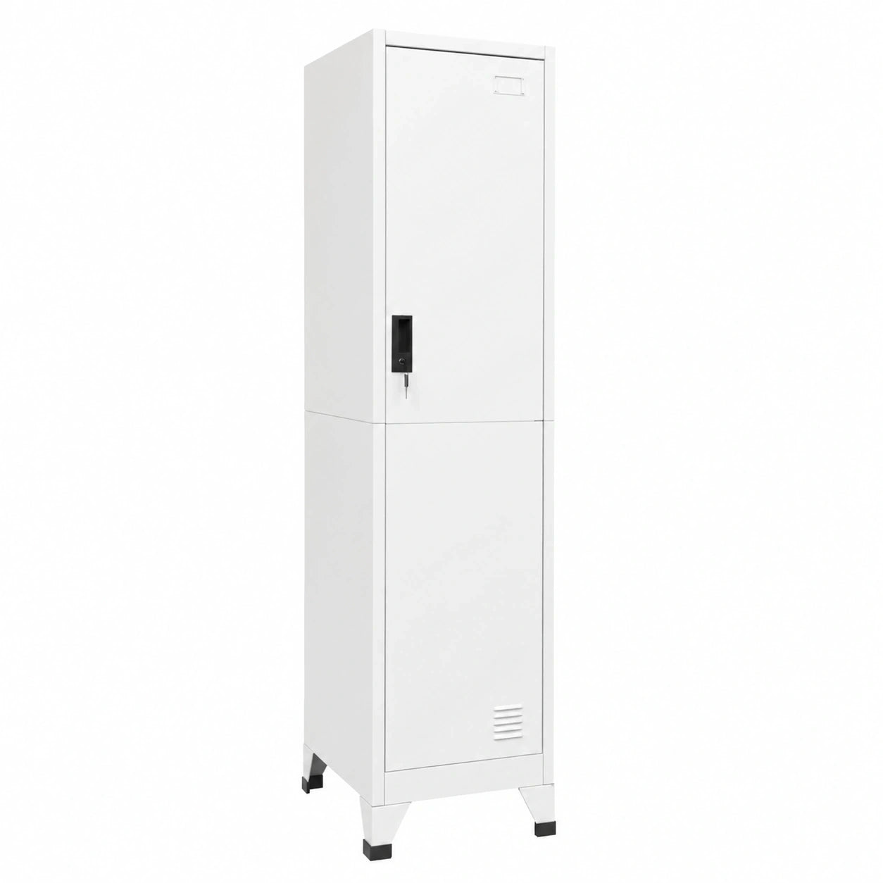 Stahl Spindschrank für Büro und Lager, Weiß, 38x45x180cm