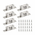 6er Set Doppelkugelschnapper - 50mm, Silber - Möbelverschluss für Schränke, Badezimmertüren, Kleiderschränke und Schubladen