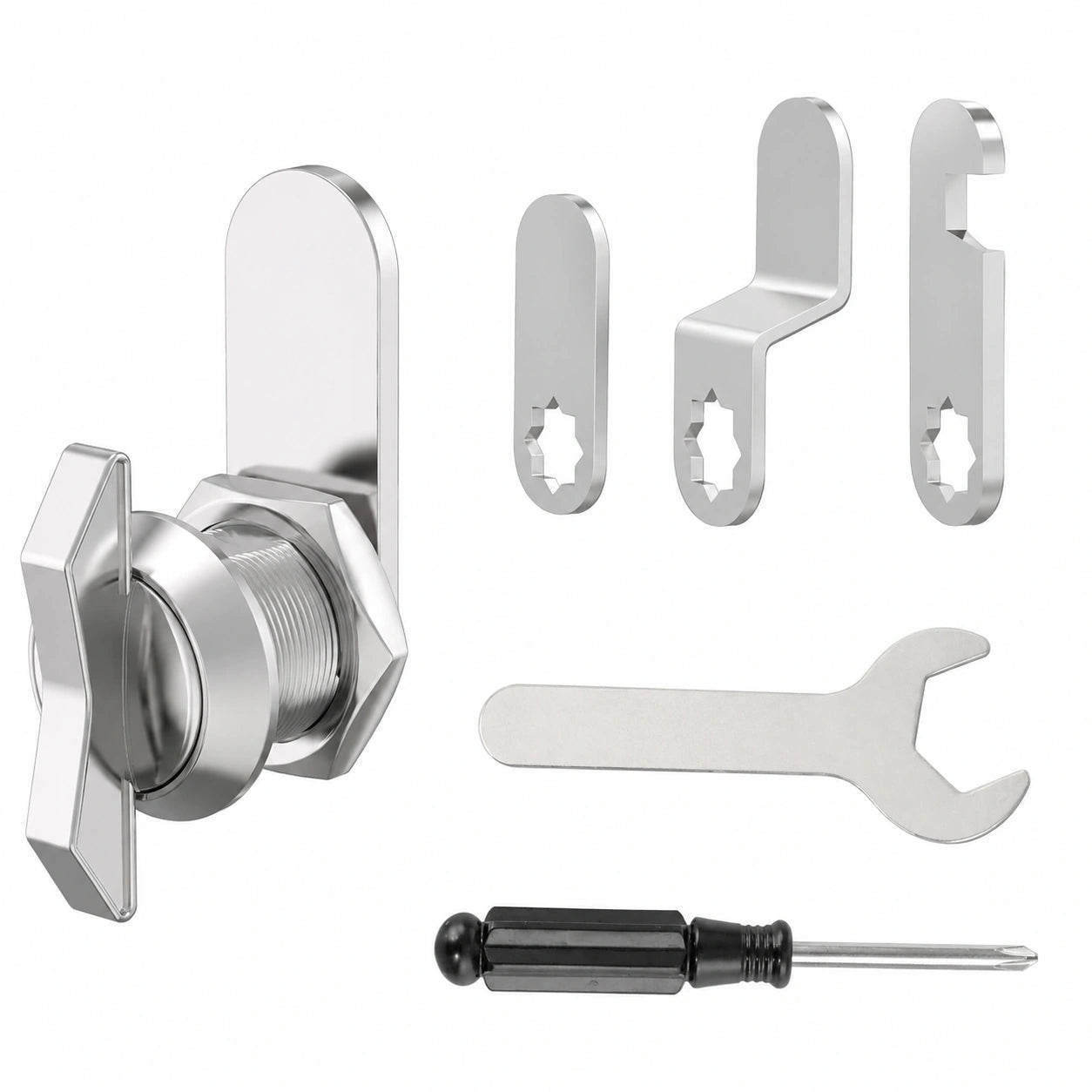 Schlüsselloses Zylinderschloss, 16mm, mit 4 Platten, Zinklegierung, ideal für Schrank und Schubladen