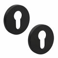 SOTOOLS 2er Set Türbeschläge Rundrosetten Edelstahl Schwarz für Zylinderschloss, Ø 55 mm, inklusive 3M VHB Klebepad