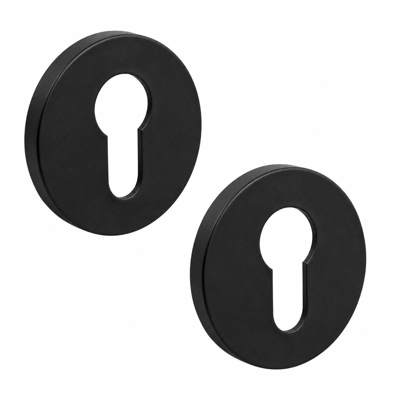 SOTOOLS 2er Set Türbeschläge Rundrosetten Edelstahl Schwarz für Zylinderschloss, Ø 55 mm, inklusive 3M VHB Klebepad
