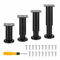 4er Set Höhenverstellbare Edelstahl-Möbelfüße 12-18cm mit Schraubendreher – Stabil und Rutschfest für Sofa, Bett, Tisch – Einfache Montage, Wackelfrei