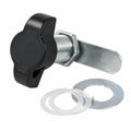 Gedotec Metall-Spindschloss Schwarz DIN Links - Drehverschluss für Vorhängeschloss - Ideal für Metall- und Holzschränke
