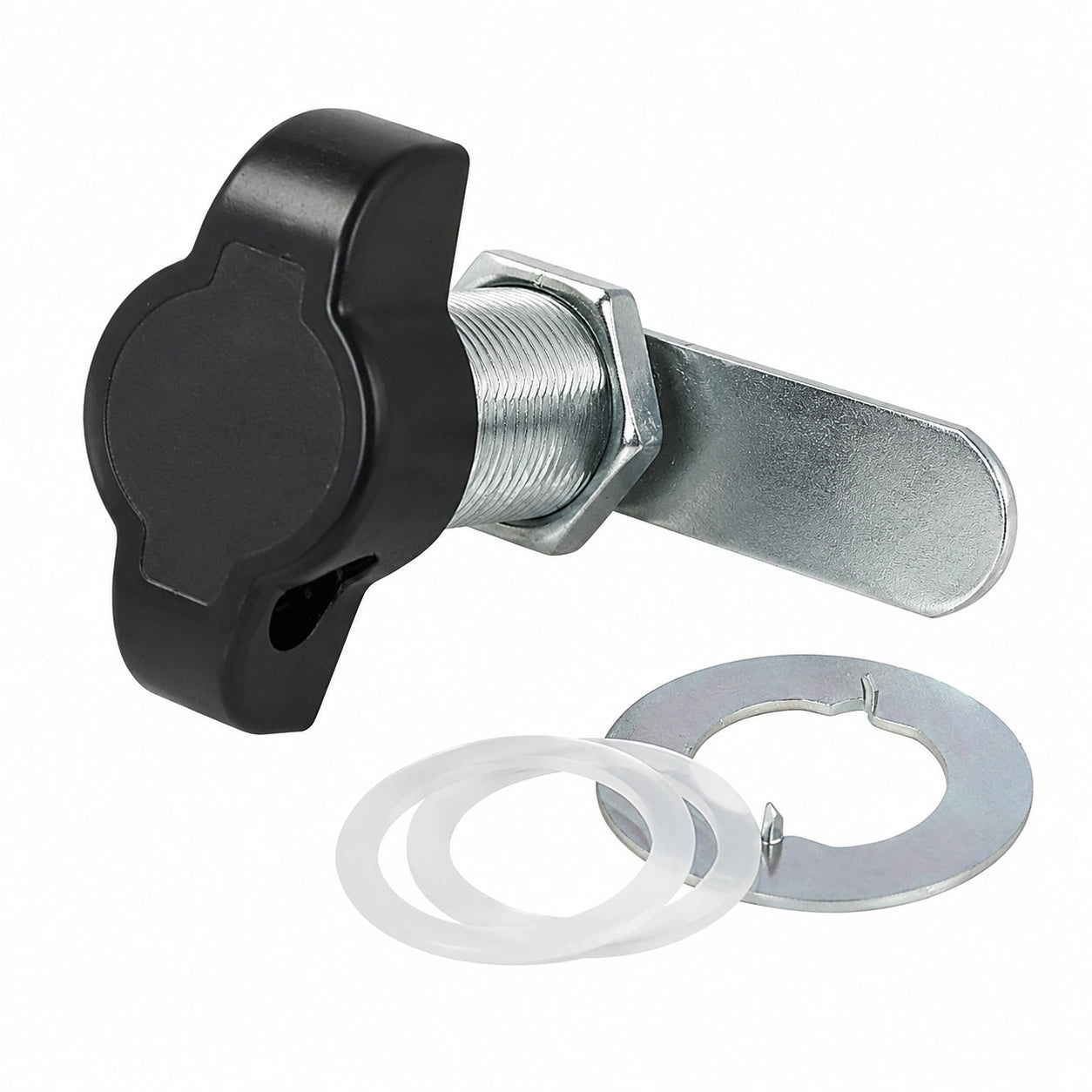Gedotec Metall-Spindschloss Schwarz DIN Links - Drehverschluss für Vorhängeschloss - Ideal für Metall- und Holzschränke