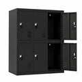 Metall-Aktenschrank mit Schloss für Büro und Zuhause, 6-türiger Stahlschrank in Schwarz