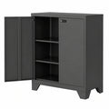 Verschließbarer Aktenschrank aus Metall mit Kombinationsschloss, vielseitig einsetzbar, 2 verstellbare Regalböden, ideal für Büro, Garage und Wohnzimmer, 90 x 80 x 40 cm, Schwarz