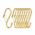 10er Set S-Haken Klein bis 1,5 cm Durchmesser – Metallhaken mit Sicherheitsverschluss für Bad, Küche und Garten – Spindhaken in Gelbgold