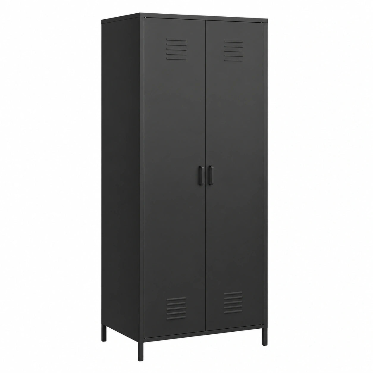 Metall-Schrank Seinajöki 180 x 76 x 50 cm, Schwarz, mit Doppeltüren
