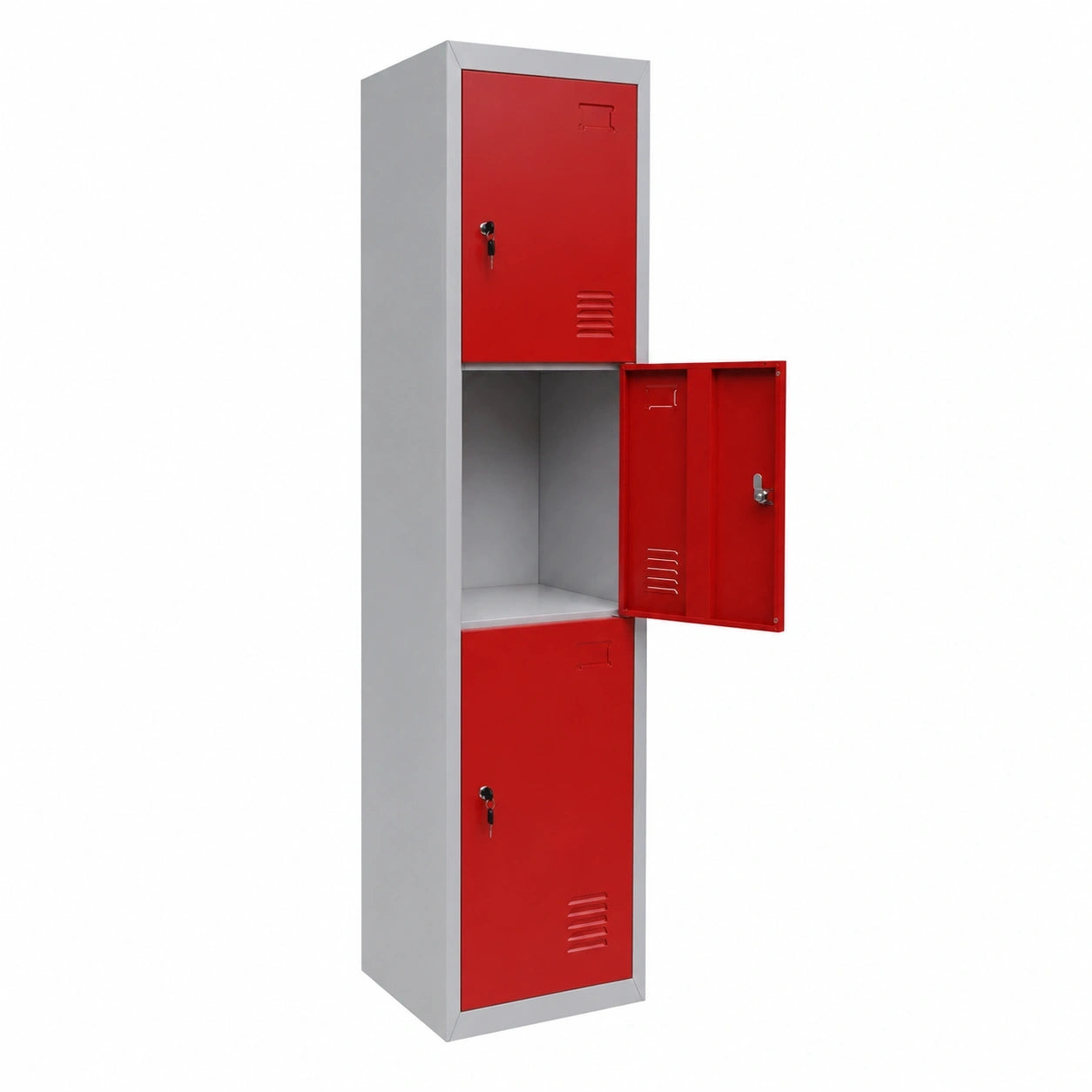 Mendler Metallschrank Boston T163, Wertfach Schließfachschrank, 180x38x45cm, Rot