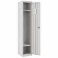 Mendler Metallspind Boston, Garderobenschrank 180x30x50cm, ASR A4.1 zertifiziert, grau