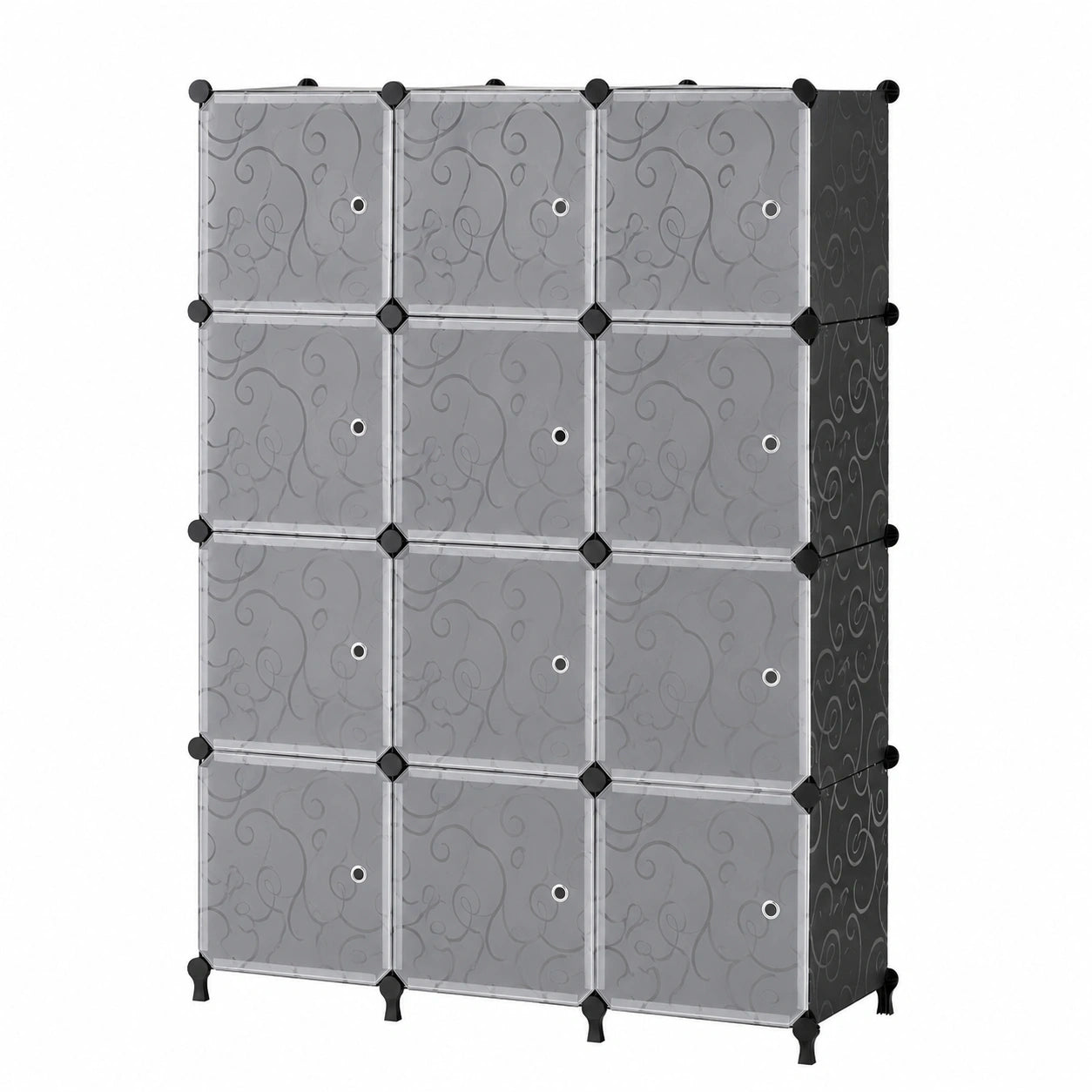 Modulares Würfelregal mit Türen – Vielseitiges Aufbewahrungssystem für Wohnzimmer, Schlafzimmer und Bad, Schwarz
